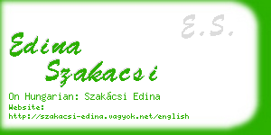edina szakacsi business card