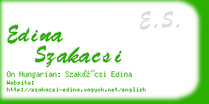 edina szakacsi business card